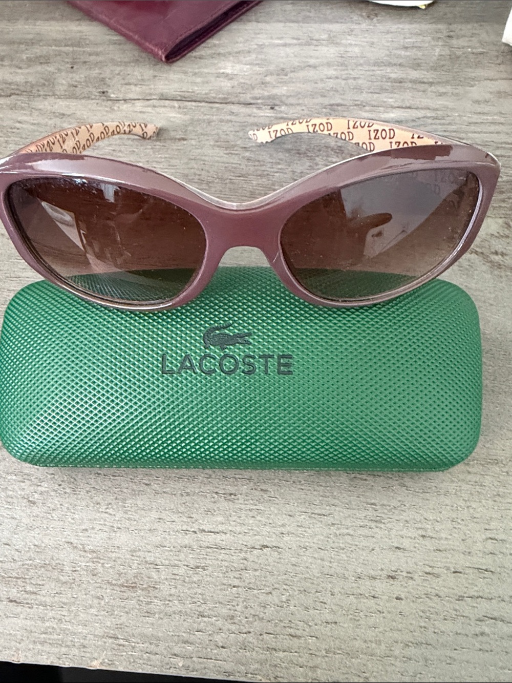 Lacoste Women's Mauve Frame Sunglasses with Brown Lenses